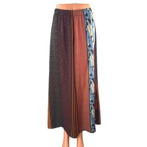 Dixie Multicolor Patchwork Colorblock Graphic High Waist Wide Leg Baggy Pants XS